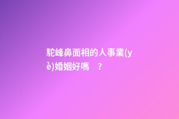 駝峰鼻面相的人事業(yè)婚姻好嗎？